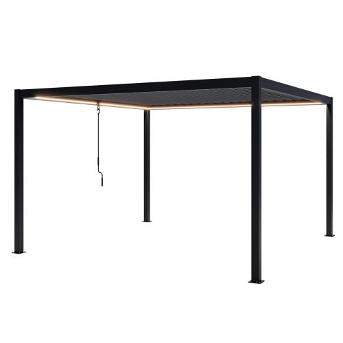 Pergola ogrodowa tarasowa aluminiowa NORDVIC Skyline LED Light 4 x 4 m Antracyt